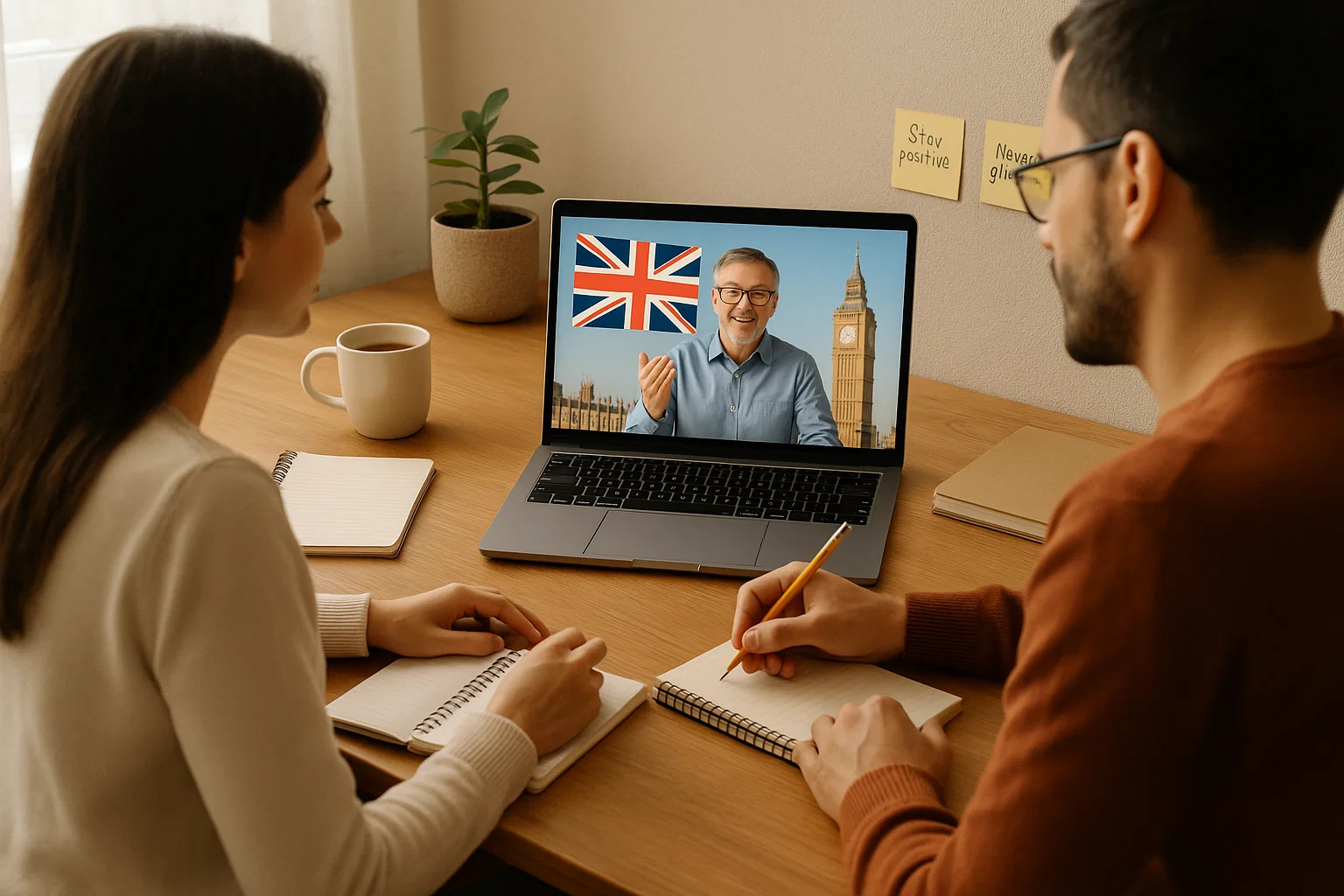 cours d'anglais en visio conférence (télétravail)